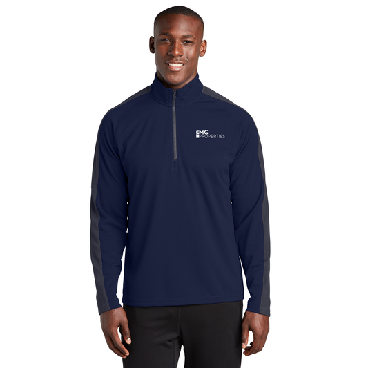 Sport-Tek Sport-Wick Textured Colorblock 1/4-Zip Pullover